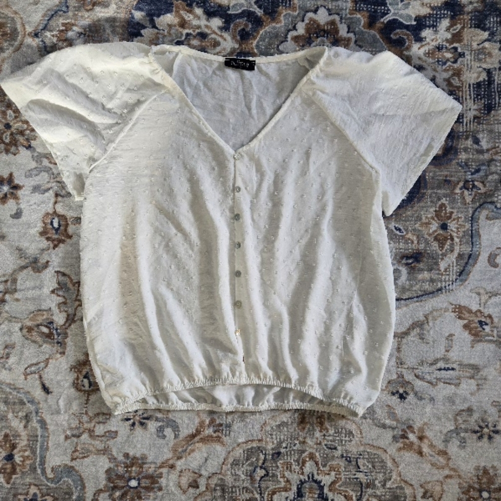 ONLY White Button-Up Women's Top